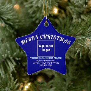 Ornamento de Cerâmica da Estrela Azul de Natal Com