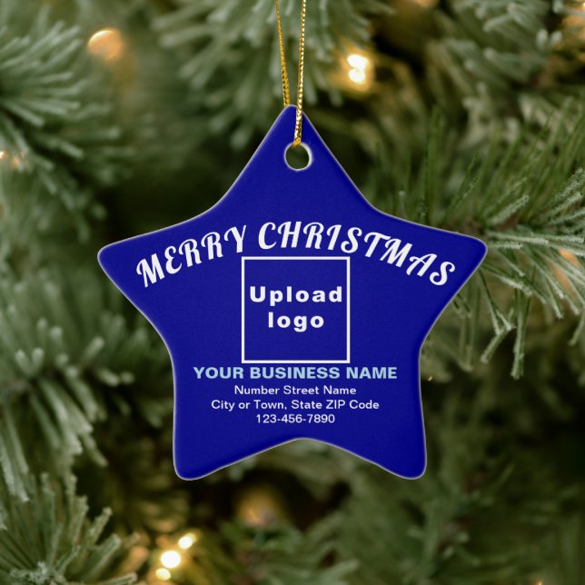 Ornamento de Cerâmica da Estrela Azul de Natal Com (Árvore)