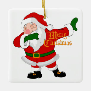 Ornamento De Cerâmica dabbing santa claus