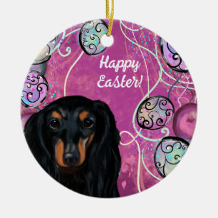 ORNAMENTO DE CERÂMICA DACHSHUND