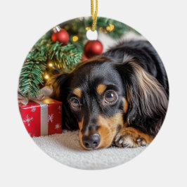 Ornamento De Cerâmica Dachshund Christmas