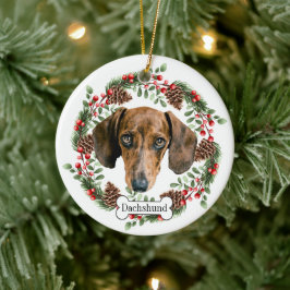 Ornamento De Cerâmica Dachshund dog Personalizado Pet Ornament