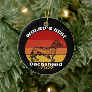 Ornamento De Cerâmica Dachshund - Melhor Mãe de Dachshund do Mundo