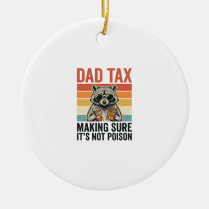 Ornamento De Cerâmica Dad Tax Raccoon Vintage Camiseta Divertida do Papa