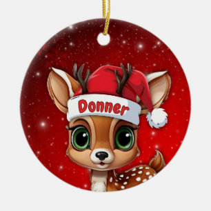 Ornamento De Cerâmica Dádiva de cervo bebê, cervo, corça, rena🦌 🎄