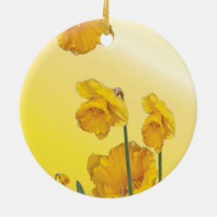 Ornamento De Cerâmica Daffodil amarelo do narciso