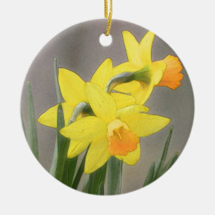 Ornamento De Cerâmica Daffodils bonitos do primavera