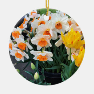 Ornamento De Cerâmica Daffodils & Tulips, Oregon