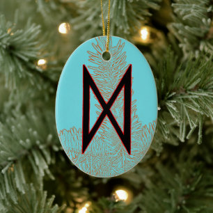 Ornamento De Cerâmica Dagaz Viking Rune Yule Ornament - Breakthrough!