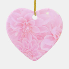 Ornamento De Cerâmica Dahlias Em Rosa Suave