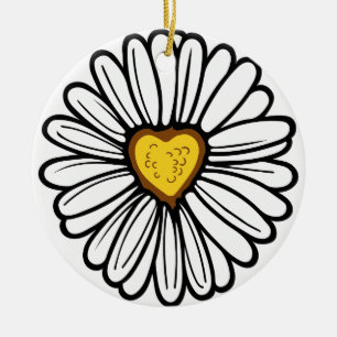 ORNAMENTO DE CERÂMICA DAISY HEART