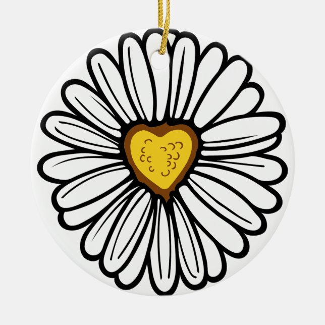 ORNAMENTO DE CERÂMICA DAISY HEART (Frente)