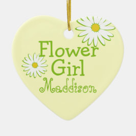 Ornamento De Cerâmica Daisy Wedding Flower Girl