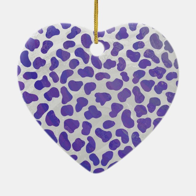 Ornamento De Cerâmica Dalmaciano Roxo e Impressão branco (Verso)