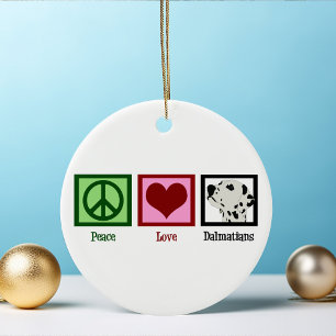 Ornamento De Cerâmica Dalmatianos de paz e amor