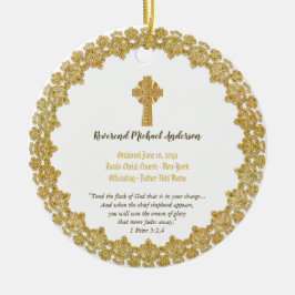 Ornamento De Cerâmica Dama de ORDENAÇÃO comemorativa Pastor Deacon