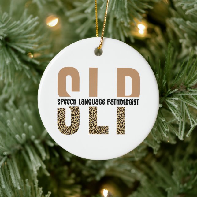 Ornamento De Cerâmica Dama patologista de língua impressão do SLP (Árvore)