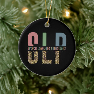 Ornamento De Cerâmica Dama patologista de língua impressão do SLP