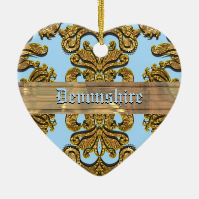 Ornamento De Cerâmica Damasco do Victorian de Bandwright Gigi (Frente)