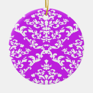 Ornamento De Cerâmica Damasco roxo em Emporiomoffa