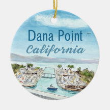 Dana Point Cerâmica Ornament - California Coastal