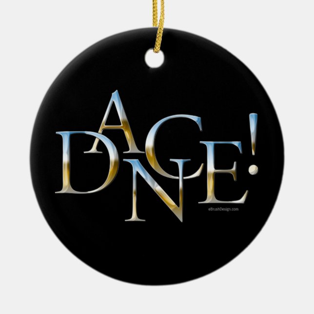 Ornamento De Cerâmica Dança! (Cromo) (Frente)