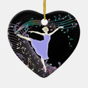 Ornamento De Cerâmica Dança da bailarina em notas da música do arco-í