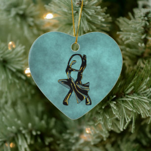 Ornamento De Cerâmica dança de casal à noite