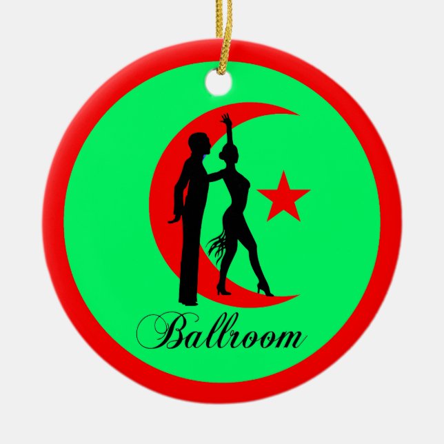 Ornamento De Cerâmica Dança de salão de baile (Frente)