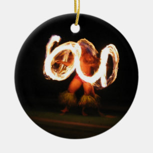 Ornamento De Cerâmica Dança havaiana do fogo