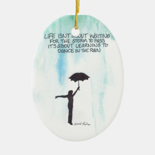 Ornamento De Cerâmica Dança na chuva
