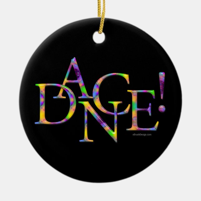 Ornamento De Cerâmica Dança! (Tie-dye) (Frente)