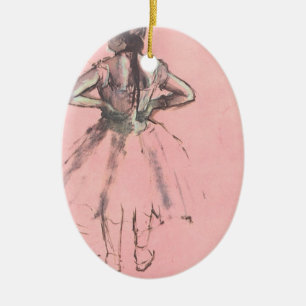 Ornamento De Cerâmica Dançarina de trás pelo Balé Edgar Degas Vintage