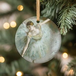 Ornamento De Cerâmica Dançarina em Verde   Edgar Degas