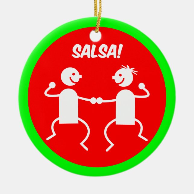 Ornamento De Cerâmica Dançarinos da salsa (Frente)