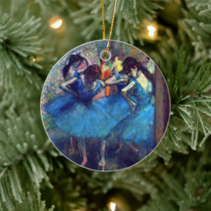 Ornamento De Cerâmica Dançarinos em azul por Edgar Degas, Arte Balé de V