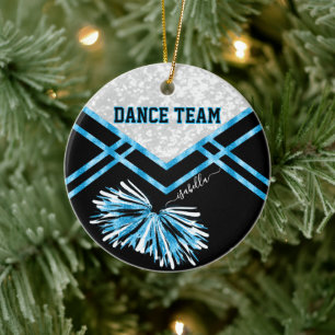 Ornamento De Cerâmica Dance Team Black, White e Baby Blue