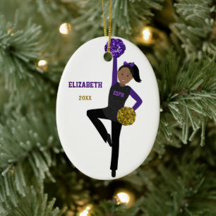 Ornamento De Cerâmica DanceLine Girl In Black & Purple Cerâmica Ornamen