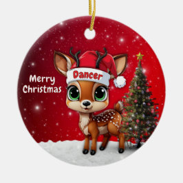 Ornamento De Cerâmica Dancer Baby Deer, Fawn, Doe, Reindeer🦌 🎄