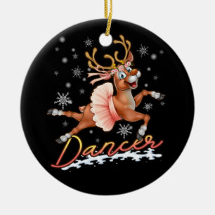 Ornamento De Cerâmica Dancer Merry Christmas Dancing Reindeer Deer Xmas