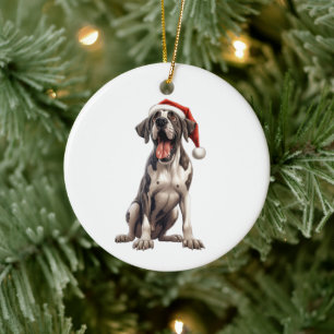 Ornamento De Cerâmica Dane Dogra Grande do Natal Divertido Personalizado