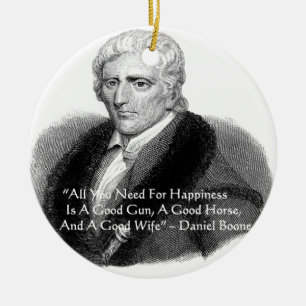 Ornamento De Cerâmica Daniel Boone Humor Cote Oferece Cartões De Camise