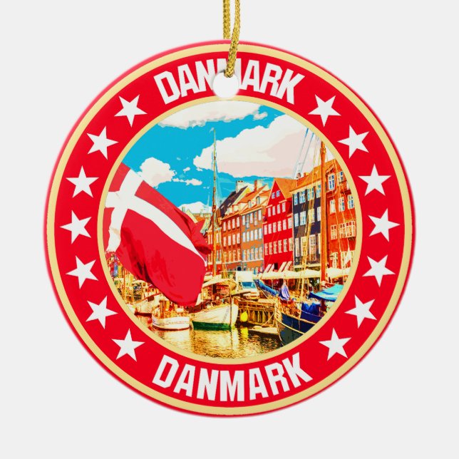 Ornamento De Cerâmica Danmark (Frente)
