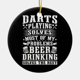 Ornamento De Cerâmica Darts Jogando Resolve A Maioria Dos Meus Problemas