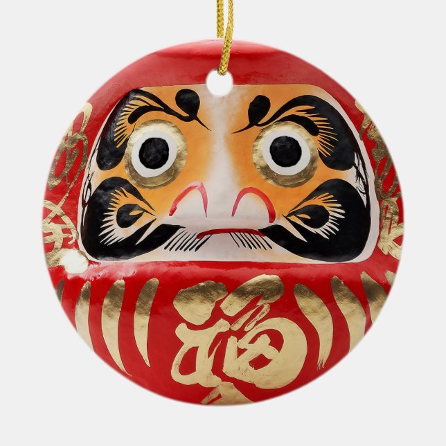 Ornamento De Cerâmica Daruma Doll (Frente)