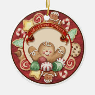 Ornamento De Cerâmica Das Cookies de Natal da cozinha - SRF