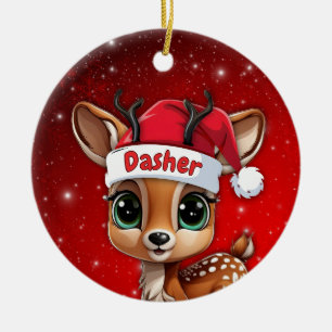 Ornamento De Cerâmica Dasher Bebê Cervo, Filhote, Corça, Rena🦌 🎄