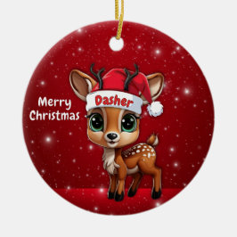 Ornamento De Cerâmica Dasher Bebê Veado, Cervo, Corça, Rena🦌 🎄