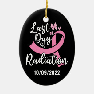 Ornamento De Cerâmica Data Personalizada do Último Dia de Radiação do