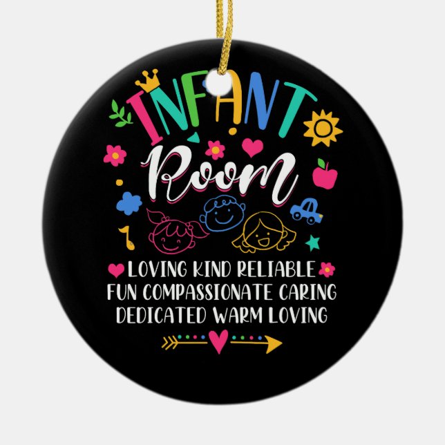 Ornamento De Cerâmica Daycare Provider Adorando uma sala de Crianças con (Frente)